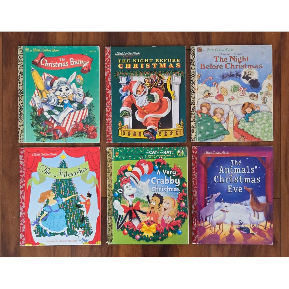 Vtg Little Golden Books Christmas Set of 6 The Night Before Christmas Nutcracker